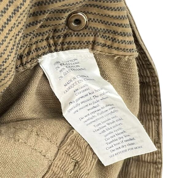 Faherty Stretch Corduroy Pants Green Brown Size 35 - Picture 12 of 14